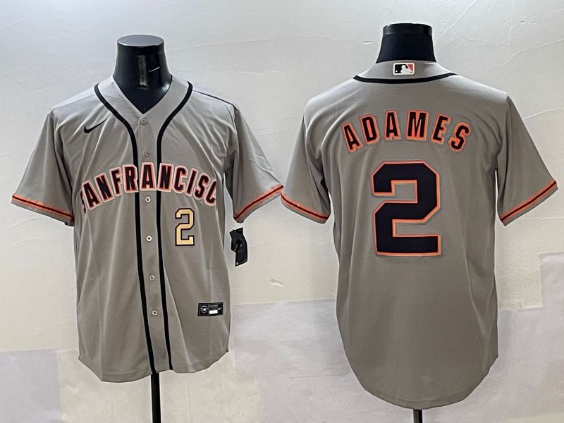 Men San Francisco Giants #2 Adames Grey Game Nike 2025 MLB Jersey style 35->san francisco giants->MLB Jersey
